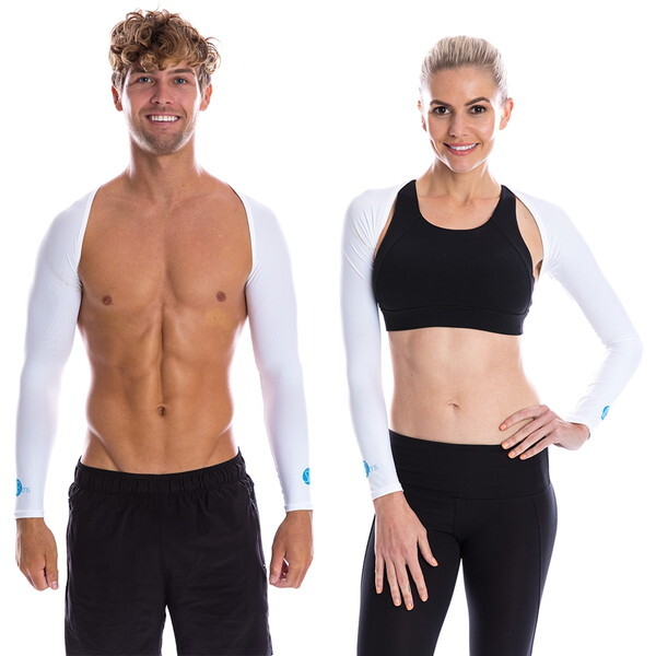 スパームス SParms Shoulder Wrap White Mサイズ アームスリーブ 肩まで ホワイト 冷感 紫外線カット マラソン ピックルボール サイクリング
