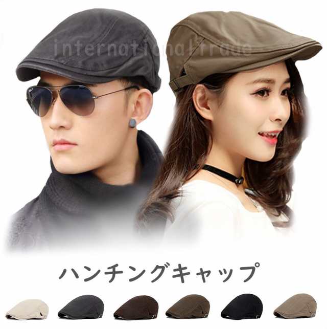 お洒落ハンチング帽 CAP 帽子 シンプル 秋 冬 BLACK 海外 - 帽子