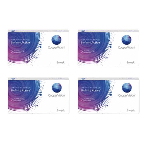 処方箋提出必須 バイオフィニティアクティブ(6枚入り)4箱セット 【送料無料:メーカー直送】/2week コンタクト/乱視・遠近両用は別商品ですの通販は 11,820円