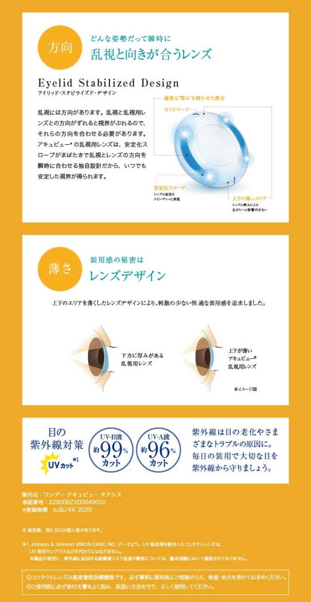 ワンデーアキュビューオアシス乱視用(30枚入)2箱セット 【送料無料:宅配便またはレターパックプラス】/1day 乱視用 コンタクト