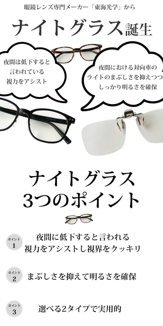 ナイトグラス クリアジャケット1箱 【送料無料:宅配便】夜用サングラス 運転 サングラス
