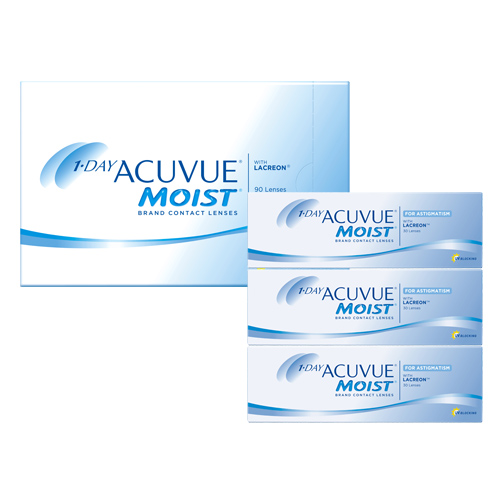 ワンデーアキュビューモイスト乱視用(30枚)3箱+ワンデーアキュビューモイスト ★90枚パック1箱 【送料無料:メーカー直送】/1day コンタクト