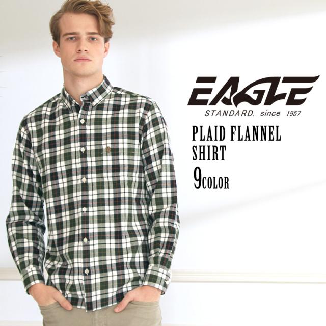送料無料 シャツ 長袖 ボタンダウン ポケット フランネル チェック柄 厚手 メンズ 大きいサイズ 日本規格 ブランド Eagle Standard の通販はau Pay マーケット Freshbox