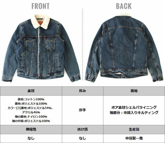 【送料無料】 リーバイス Gジャン ボア メンズ トラッカージャケット 大きいサイズ USAモデル ブランド Levis ジージャン  デニムジャケッ｜au PAY マーケット