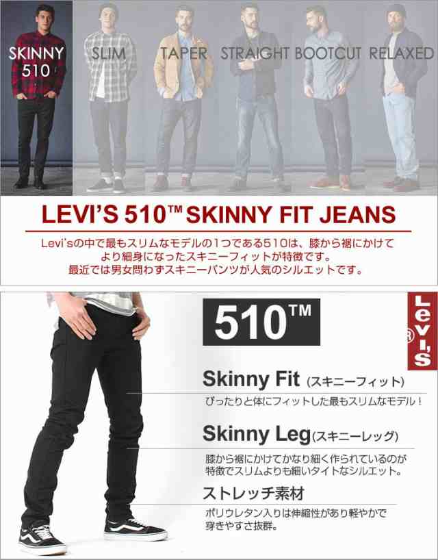 リーバイス 510 SKINNY FIT JEANS ジーンズ メンズ スキニー