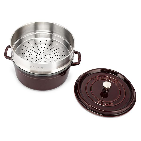 ストウブ ピコ・ココット ラウンド 26cmスチーマーセット グレー