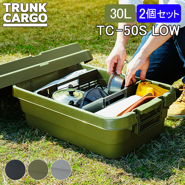 [あす着] トランクカーゴ RISU 収納ボックス 2個セット 収納ケース スタッキングタイプ ロータイプ アウトドア TC-50S LOW