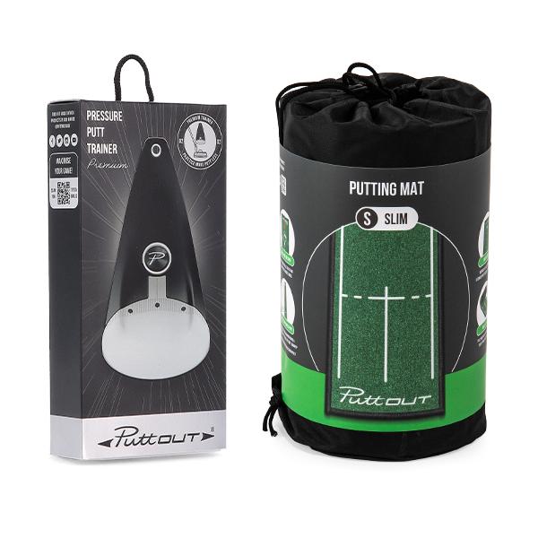 [あす着] パットアウト PuttOUT ゴルフ プレミアムプレッシャートレーナー & スリムパッティングマット_18
