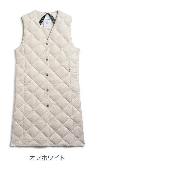 [あす着] タイオン TAION シティ シングル ロングダウンジレ レディース Vネック ダウンベスト インナーダウン_5