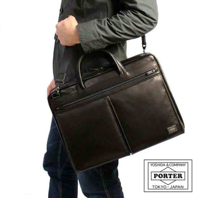 美品✨ PORTER アメイズ クラッチバッグ 2層 レザー ブラウン