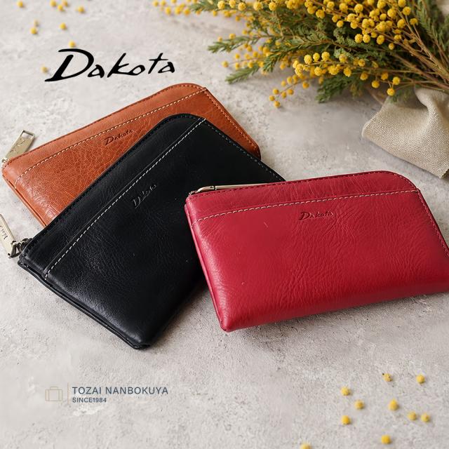 Dakota ダコタ ラルゴ 財布 ミニ財布 カジュアル 小銭入れ ビジネス 軽量 薄マチ 一粒万倍日 ギフト 贈り物 入学祝い 入社祝い L字ファスナー式 薄い レトロ 定番 日本製 ブラック レッド キャメル akz015 35880 新品番0030580