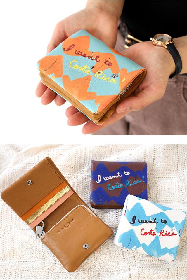 未使用箱付 ツモリチサト コスタリカカエル ミニ財布 コインウォレット コスタリカカエル 2つ折り財布 ミニ財布 【カラフル＆刺繍