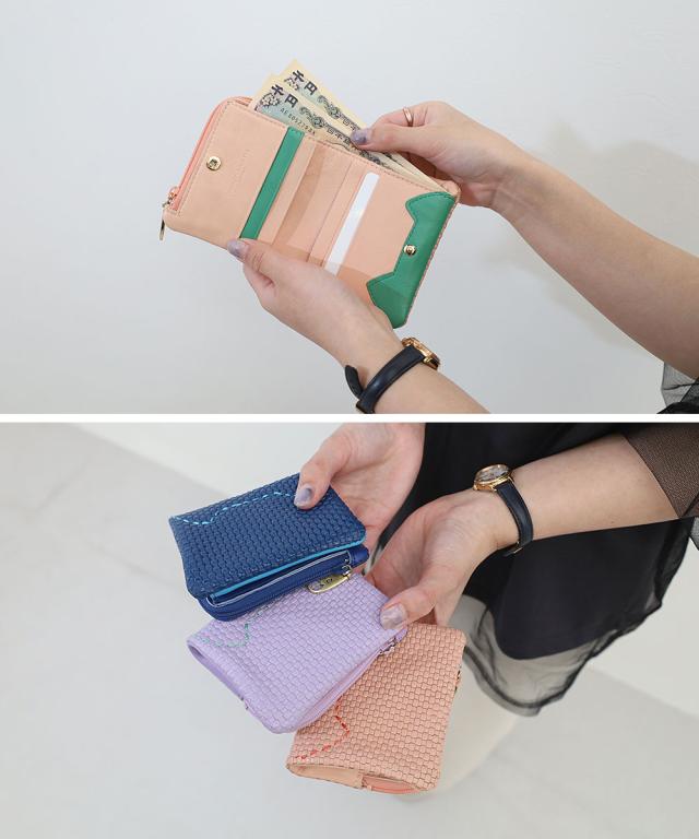 尖んがり10% ツモリチサト tsumori chisato CARRY 折紙入れ 二つ折り紙入れ エンボスメッシュ 紙入れ 57891 可愛らしい 革 さくら色 米国海軍 ラベンダー 猫 猫 刺しゅう tsumori chisato