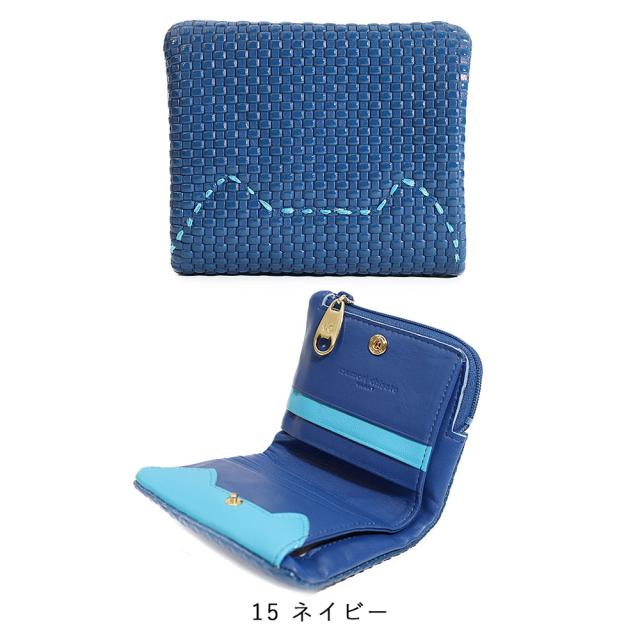 尖んがり10% ツモリチサト tsumori chisato CARRY 折紙入れ 二つ折り紙入れ エンボスメッシュ 紙入れ 57891 可愛らしい 革 さくら色 米国海軍 ラベンダー 猫 猫 刺しゅう tsumori chisato