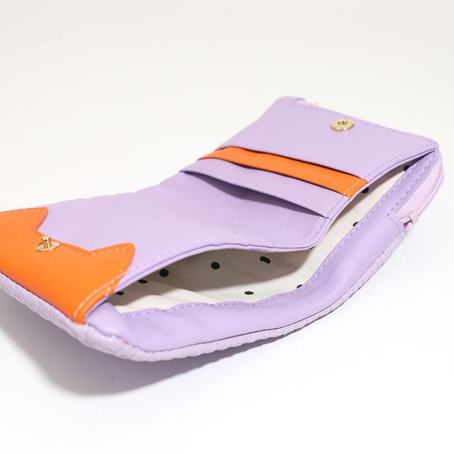 尖んがり10% ツモリチサト tsumori chisato CARRY 折紙入れ 二つ折り紙入れ エンボスメッシュ 紙入れ 57891 可愛らしい 革 さくら色 米国海軍 ラベンダー 猫 猫 刺しゅう tsumori chisato
