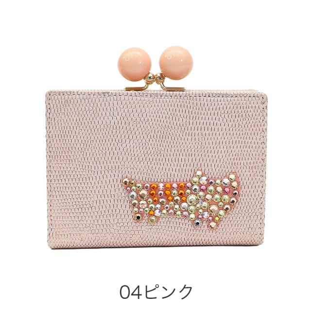 tsumori chisato CARRY ツモリチサトキャリー キラネコストーン 二つ折り財布 がま口 57958 レディース オールシーズン お出かけ バッグ 財布 ケース レディース財布 羊革_1