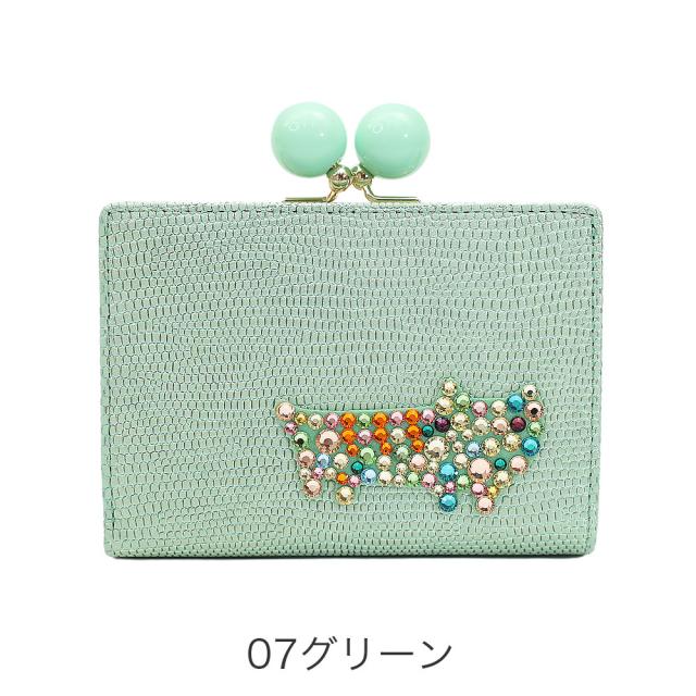 tsumori chisato CARRY ツモリチサトキャリー キラネコストーン 二つ折り財布 がま口 57958 レディース オールシーズン お出かけ バッグ 財布 ケース レディース財布 羊革_2