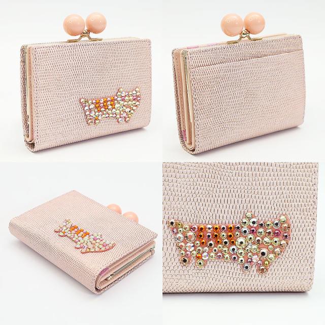 tsumori chisato CARRY ツモリチサトキャリー キラネコストーン 二つ折り財布 がま口 57958 レディース オールシーズン お出かけ バッグ 財布 ケース レディース財布 羊革_9