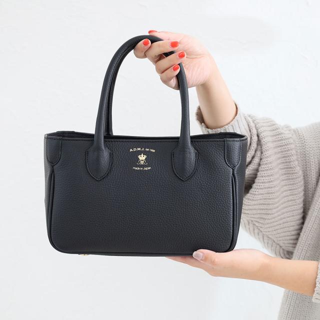 A.D.M.J. 牛革 ミニトートバッグ トート ADMJ 日本製 ビジネス 横 横型