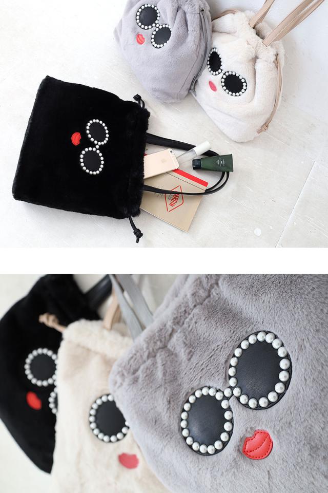 アジョリー ファーバッグ パールサングラス トートバッグ 巾着トート