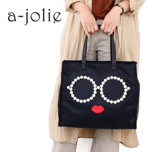 アジョリー バック スクエアトートバッグ トート ビジネス ポリエステル 通勤 a-jolie ajym-146zip サングラス