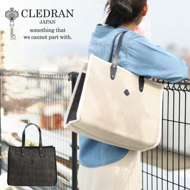 【商品レビューで＋P5％】CLEDRAN クレドラン BICOLOR COTTON JUTE TOTE akz016 バイカラーコットンジュートトート A4サイズ cl3664 正規