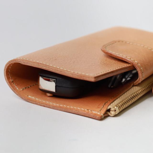GRIMM LAB キーケース 革 スマートキーケース 本革 牛革 日本製 ファスナーポケット付キーケース ウォレットキーケース 鍵 小銭 カード ブラック ベージュ 黒 ブランド 小銭入れ マルチケース グリムラボ gl-00008 ギフト オリジナル ハンドメイド ナチュラル クラフト_13