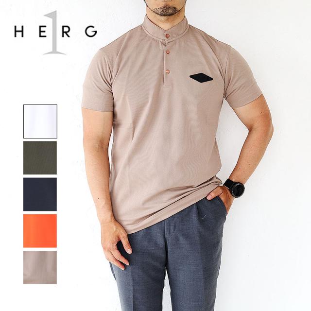ポイント10% HERG1 ゴルフ エルグワン STAND COLLOR POLO スタンドカラー ポロシャツ ストレッチ 速乾性 gu23pr11