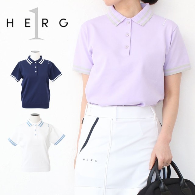 【商品レビューで＋P5％】ポイント10% エルグワン HERG1 ゴルフ PLEATED KINIT POLO ポロシャツ プリーツ衿 ニットポロ トップス ストレッチ 美シルエット 速乾性 gw23pe16の通販は