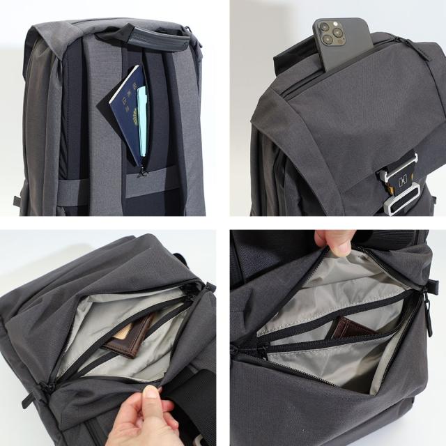 HURU フル H2 CORDURA リュック バックパック h00005 メンズ レディース トラベル 旅行 出張 22L PC収納 A4 2ルーム ビジネス セットアップ可能 ビジネスバッグ_9