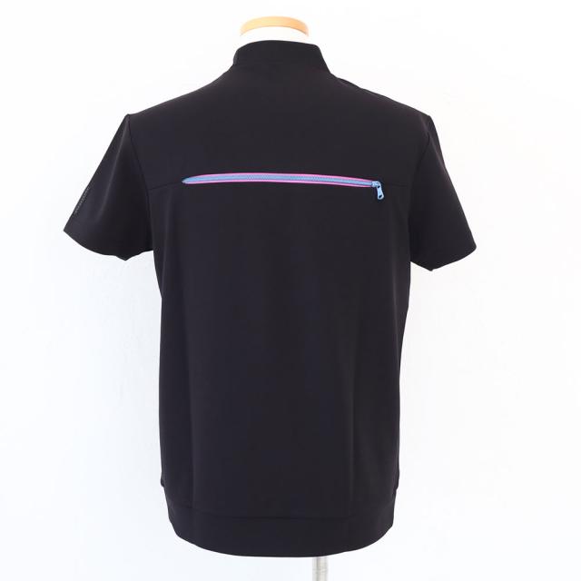 セール 20％オフ ポイント10% IZREEL イズリール ハイネックシャツ ゴルフウェア izr24ss213 ストレッチ バックジップデザイン モックネックシャツ ロゴワッペン akz10_8