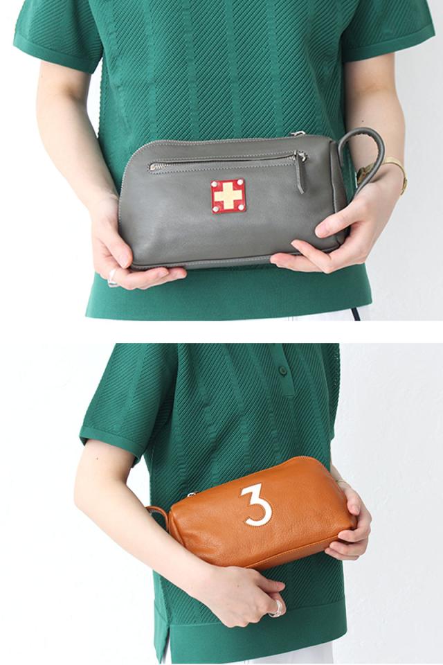 ポイント10% 木の庄帆布 ラウンド ポーチ Round Pouch 総革 ゴルフ K