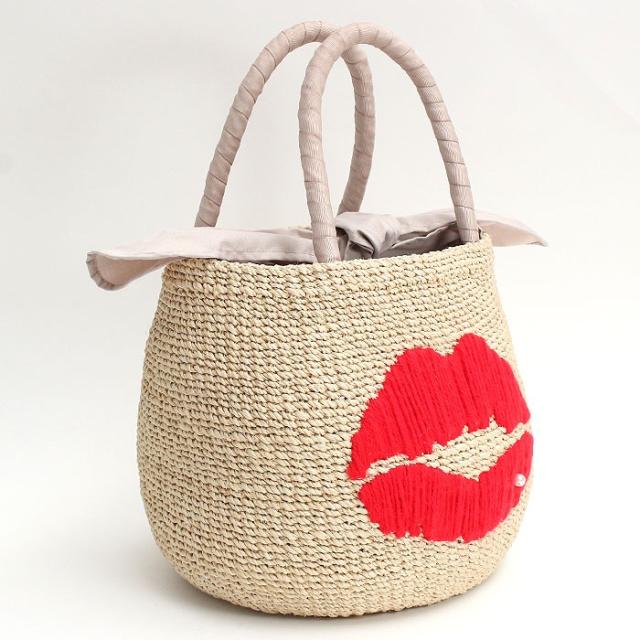 ポイント10% アジョリー かごバッグ かご リップデザインカゴバッグ ハンドバッグ サングラス パール カゴ カゴバッグ a-jolie リップ SI-2004 正規品 ブランド