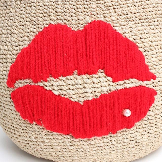 ポイント10% アジョリー かごバッグ かご リップデザインカゴバッグ ハンドバッグ サングラス パール カゴ カゴバッグ a-jolie リップ SI-2004 正規品 ブランド