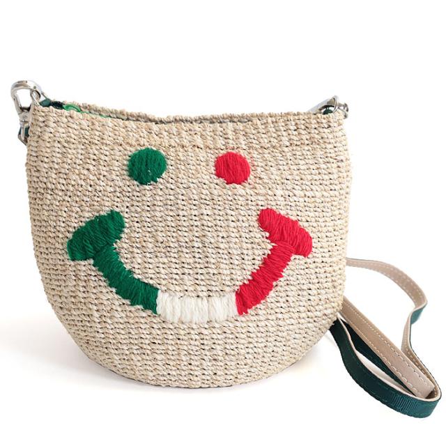 アジョリー かごバッグ スマイル 国旗 かごショルダー カゴ バカカゴ