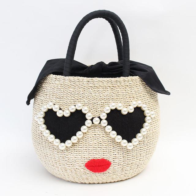 アジョリー かごバッグ カゴバッグ かご カゴ ハンドバッグ a-jolie sim21-ss08 正規品 パールハートサングラスカゴバッグ