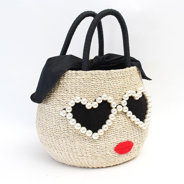 アジョリー かごバッグ カゴバッグ かご カゴ ハンドバッグ a-jolie sim21-ss08 正規品 パールハートサングラスカゴバッグ