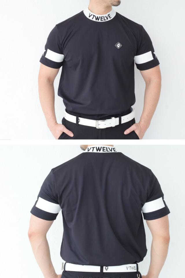 ポイント10% ゴルフウェア V12 モックネック 吸水速乾  JACQUARD LOGO MOCK ゴルフ インナーモックネック V122310-MK14 ポイント10% ゴルフウェア V12 モックネック 吸水速乾 JACQUARD LOGO