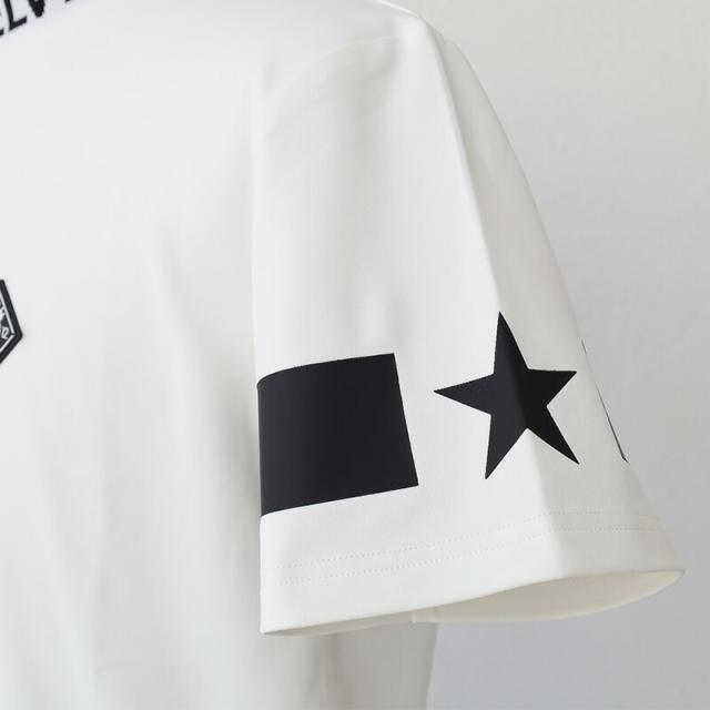 ポイント10% ゴルフウェア V12 モックネック 吸水速乾 JACQUARD LOGO