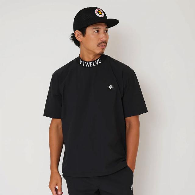 V12 ヴィトゥエルブ LAY MOCK モックネック リラックスフィットモックネック リブ Tシャツ ストレッチ GOLF カジュアル ギフト  誕生日 誕生日プレゼント v122510-mk10 V12 ヴィトゥエルブ LAY MOCK モックネック リラックスフィットモック