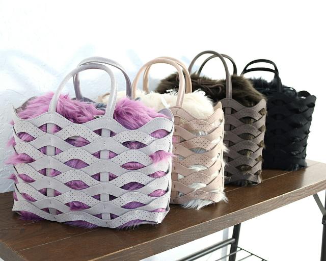洗えるバッグ MNNG ファーバッグ 2way Wavy Tote エムエヌエヌジー