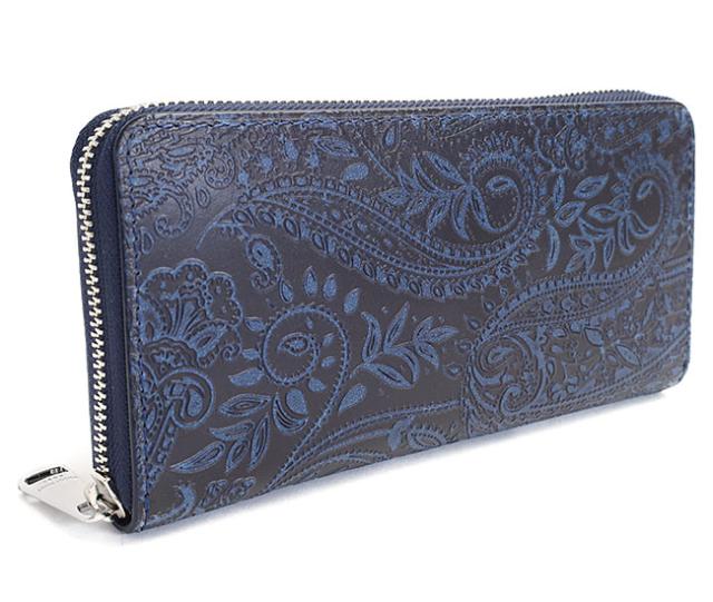ポイント10% バギーポート 藍染め ペイズリー 長財布 BAGGY PORT KOI zys197 コーアイ インディゴ ラウンドファスナー 正規品