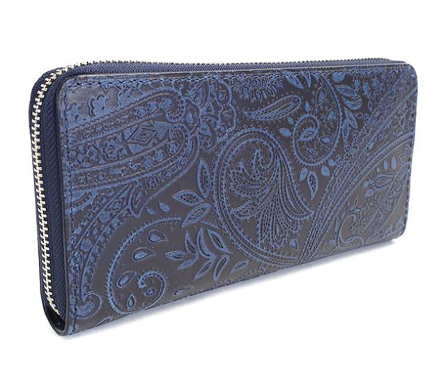 ポイント10% バギーポート 藍染め ペイズリー 長財布 BAGGY PORT KOI zys197 コーアイ インディゴ ラウンドファスナー 正規品