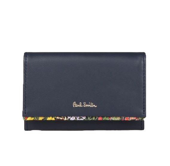 ポールスミス Paul Smith レディース ガーデンフローラルトリム 名刺入れ　ネイビー