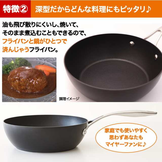 マイヤー サーキュロン深型フライパン ２４ｃｍ蓋つき - キッチン、食器