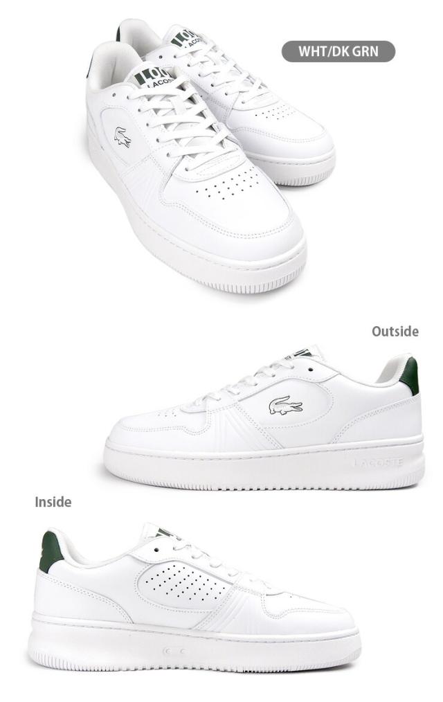 ラコステ L001 セット 224 2 SMA メンズ スニーカー シューズ 26 26.5 27 28 ホワイト ダークグリーン LACOSTE L001 SET 224 2 SMA 48SMA0018 ローカット レースアップ 紐 ひも コートシューズ 白 緑 WHT/DK GRN【箱アウトレット】sh2339_1