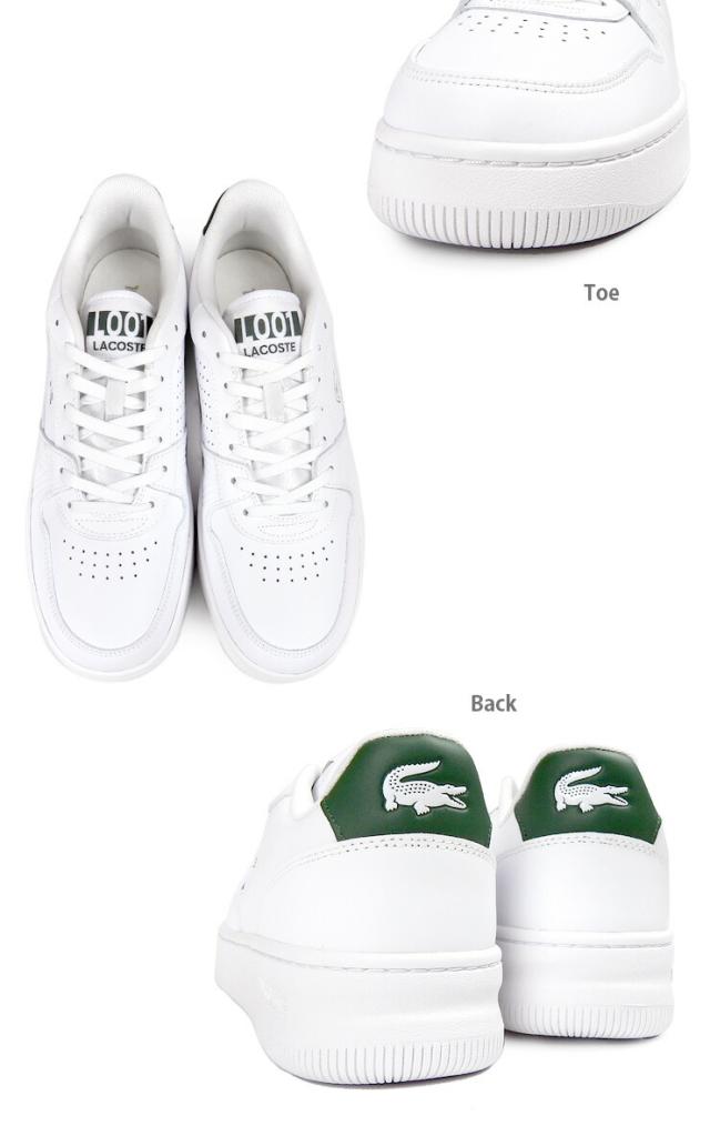 ラコステ L001 セット 224 2 SMA メンズ スニーカー シューズ 26 26.5 27 28 ホワイト ダークグリーン LACOSTE L001 SET 224 2 SMA 48SMA0018 ローカット レースアップ 紐 ひも コートシューズ 白 緑 WHT/DK GRN【箱アウトレット】sh2339_2