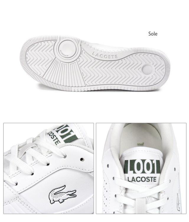 ラコステ L001 セット 224 2 SMA メンズ スニーカー シューズ 26 26.5 27 28 ホワイト ダークグリーン LACOSTE L001 SET 224 2 SMA 48SMA0018 ローカット レースアップ 紐 ひも コートシューズ 白 緑 WHT/DK GRN【箱アウトレット】sh2339_3