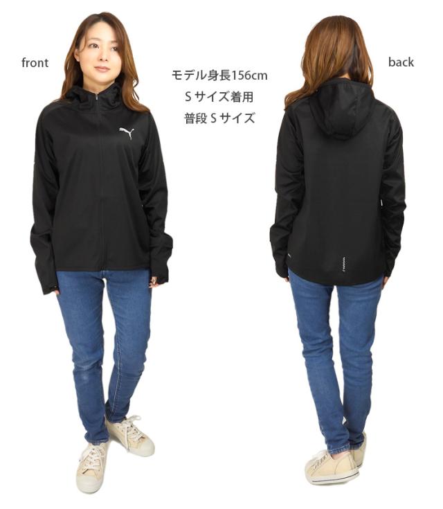 【大きいサイズあり】PUMA ランニング RF 防風 ニットフーディー ユニセックス S L XL XXL ブラック 526151 01 プーマ ジャケット アウター 薄手 薄地 男性 紳士 レディース 婦人 シンプル 無地 長袖 ジッパー ジップアップ 前開き 黒 PUMA BLACK 2884_3