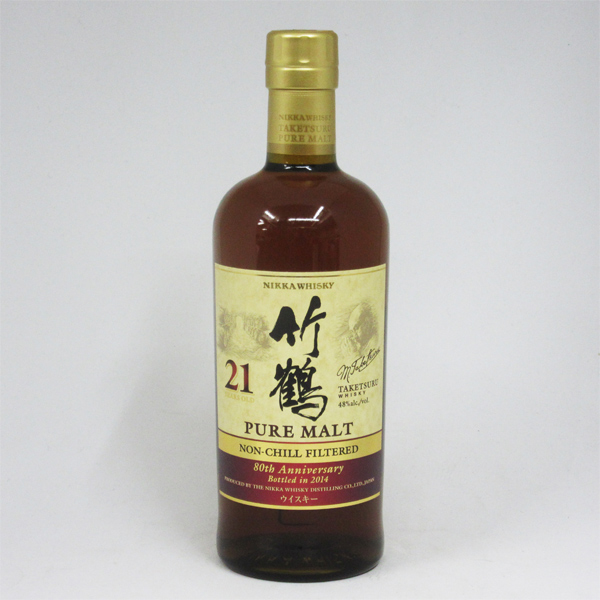 80th Anniversary Bottled in 2014】竹鶴21年 ピュアモルト ノン